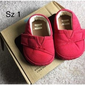 tiny toms sz 1 red canvas crib alpargata